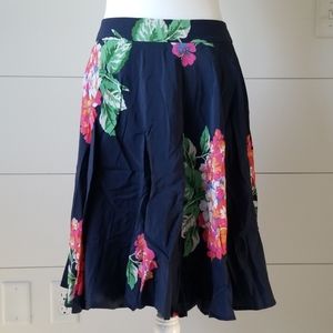 NWOT Boden Navy Floral Full Skirt